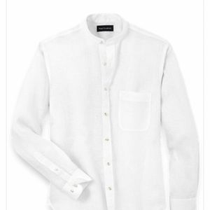 Men’s Paul Fredrick linen white casual shirt